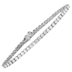 LB Exclusive 18 Karat White Gold 6.51 Carat Diamond Tennis Bracelet