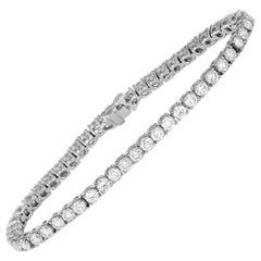 LB Exclusive 18 Karat White Gold 7.31 Carat Diamond Tennis Bracelet