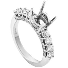 Used LB Exclusive 18 Karat White Gold 8 Diamond Mounting Ring T-86-031616