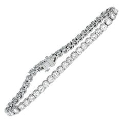 LB Exclusive 18 Karat White Gold 8.64 Carat Diamond Tennis Bracelet