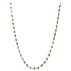 LB Exclusive 18 Karat White Gold and Yellow Diamond Long Necklace