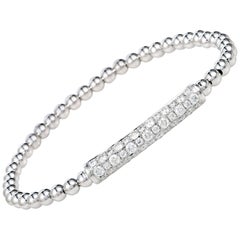 LB Exclusive 18 Karat White Gold Diamond Beads Bangle Bracelet