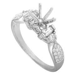 LB Exclusive 18 Karat White Gold Diamond Pave Mounting Ring