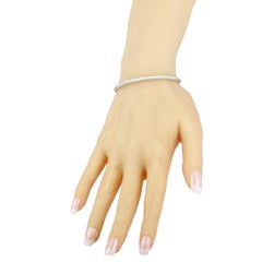 LB Exclusive 18 Karat White Gold Diamond Pave Thin Bangle Bracelet