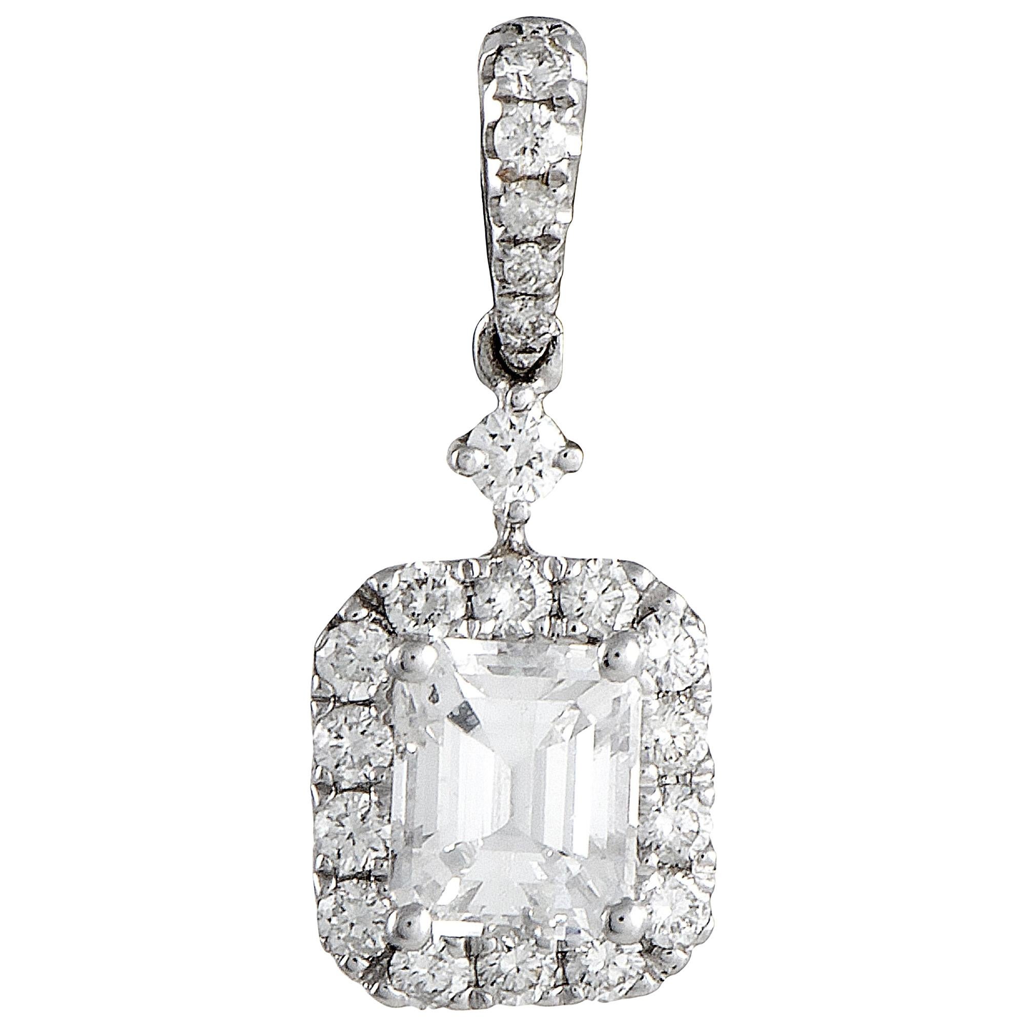 LB Exclusive 18 Karat White Gold Diamond Pendant