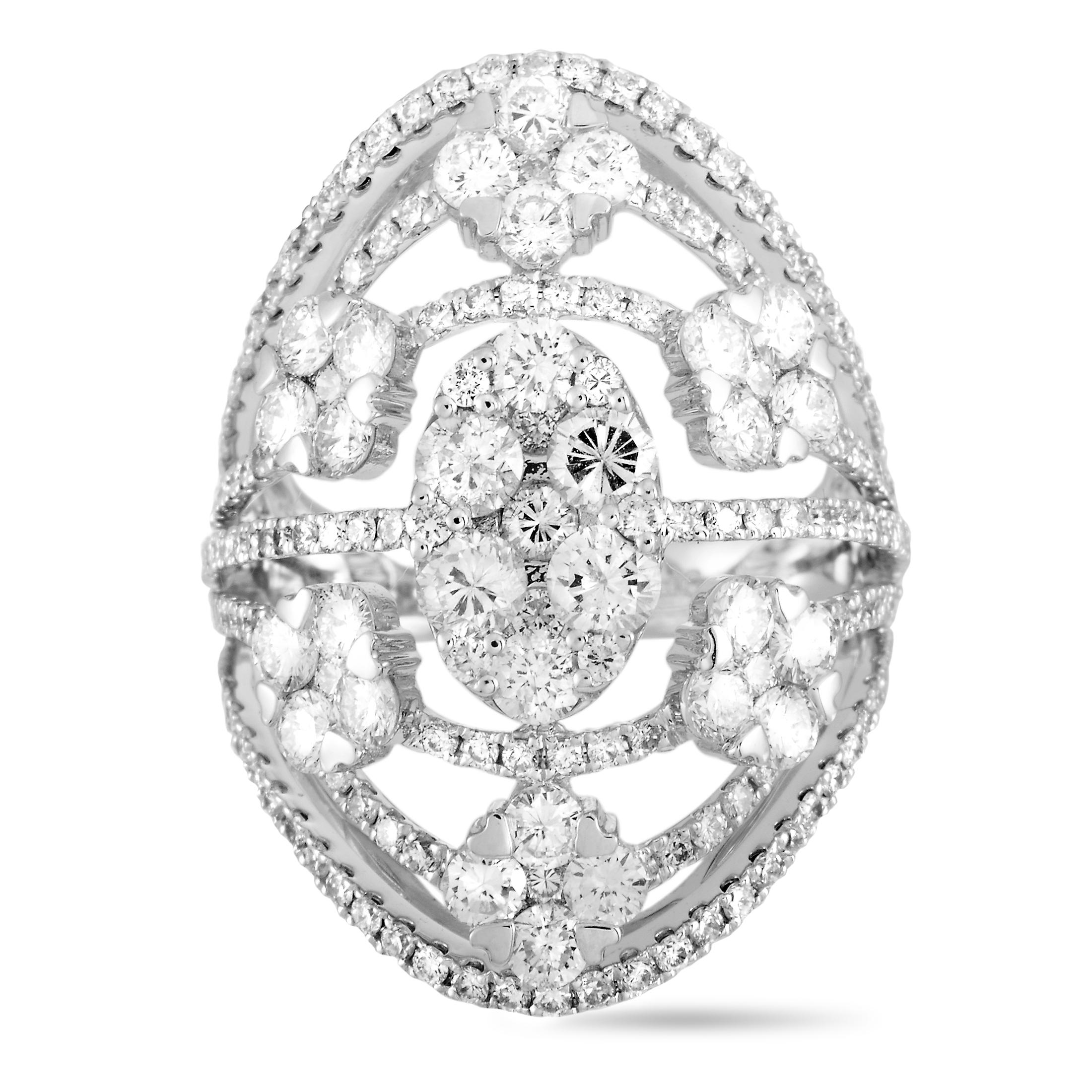 LB Exclusive 18 Karat White Gold Diamond Ring For Sale 1