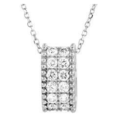 LB Exclusive 18 Karat White Gold Full Diamond Pendant Necklace
