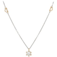 LB Exclusive 18 Karat Yellow and White Gold 0.24 Carat Diamond Necklace