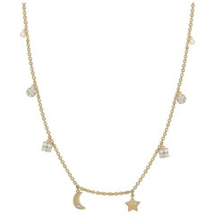 LB Exclusive 18 Karat Yellow Gold 0.50 Carat Diamond Pendant Necklace