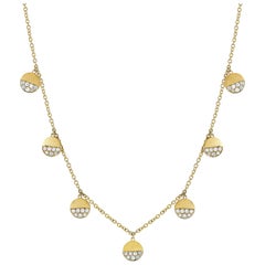 LB Exclusive 18 Karat Yellow Gold 0.70 Carat Diamond Pendant Necklace