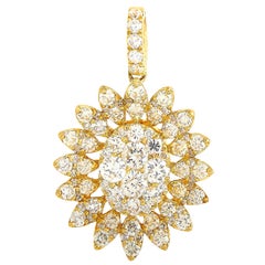 LB Exclusive 18 Karat Yellow Gold 0.85 Carat Diamond Pendant