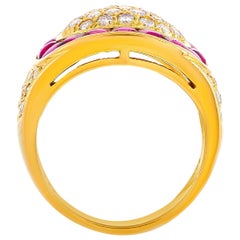 LB Exclusive 18 Karat Yellow Gold 0.99 Carat Diamond and Ruby Ring LB Exclusive 18 Karat Yellow Gold 0.99 Carat Diamond and Ruby Ring