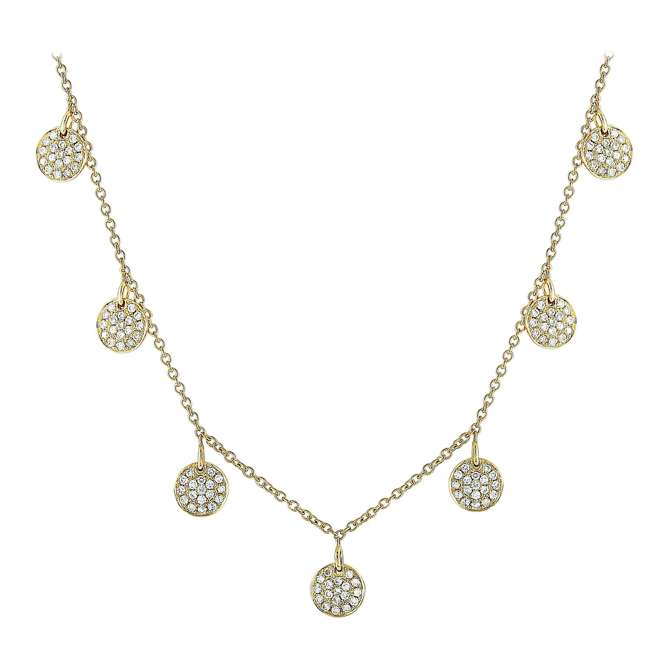 LB Exclusive 18 Karat Yellow Gold 1.08 Carat Diamond Necklace