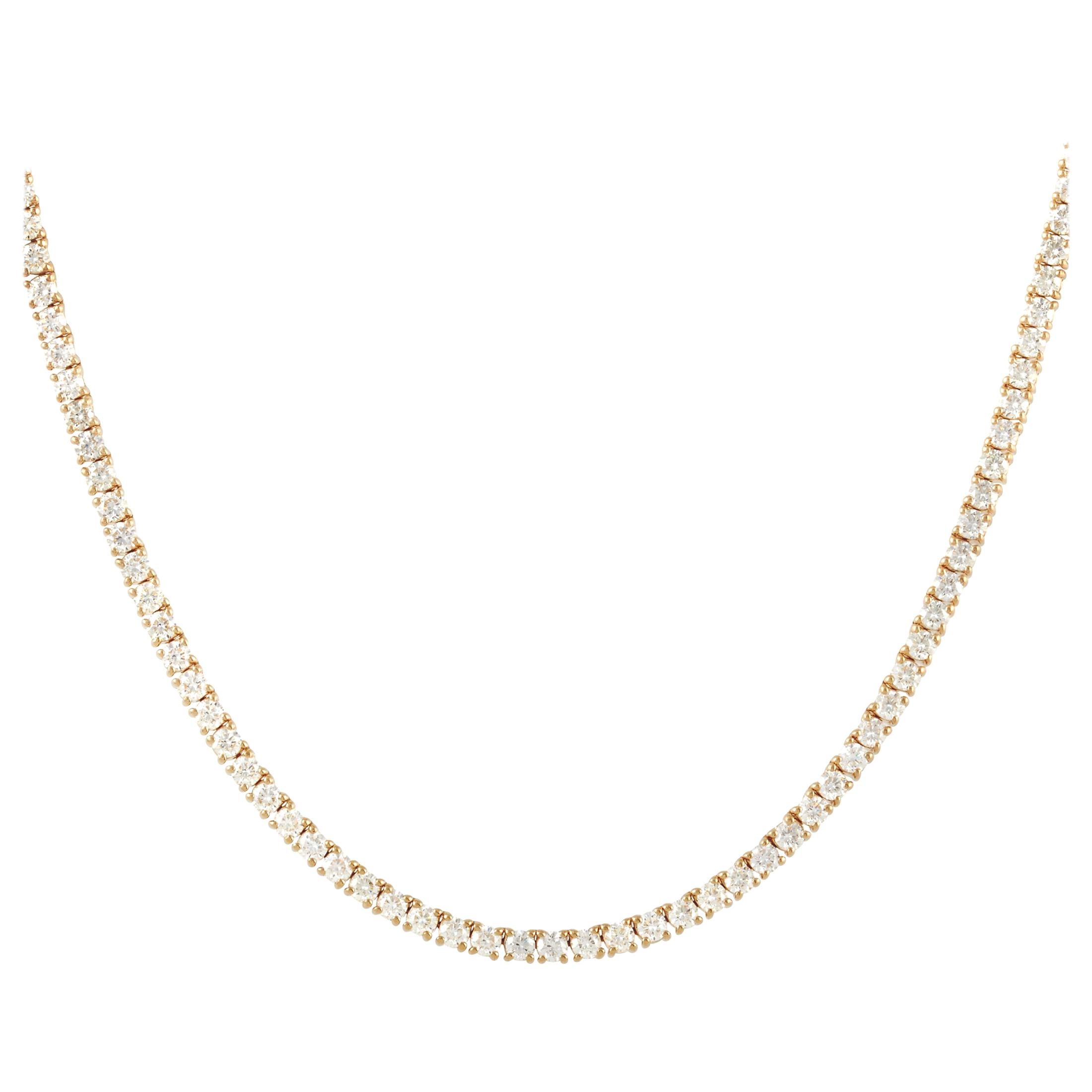 LB Exclusive 18 Karat Yellow Gold 15.69 Carat Diamond Necklace