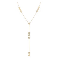 LB Exclusive 18 Karat Yellow Gold 2.90 Carat Diamond Pave Long Pendant Necklace