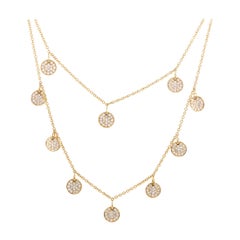 LB Exclusive 18 Karat Yellow Gold 3.75 Carat Diamond Multi-Strand Necklace