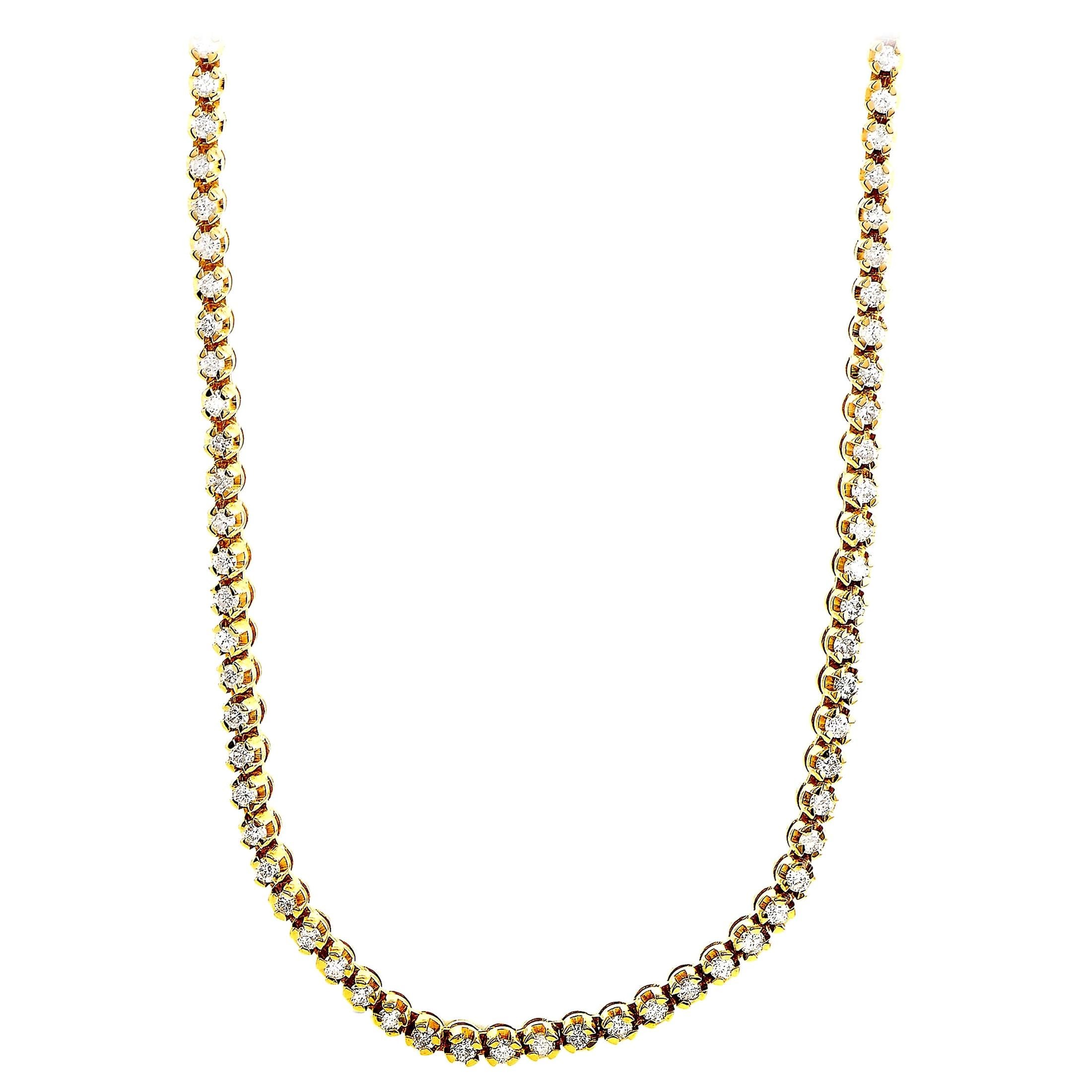 LB Exclusive 18 Karat Yellow Gold 4.93 Carat Diamond Necklace