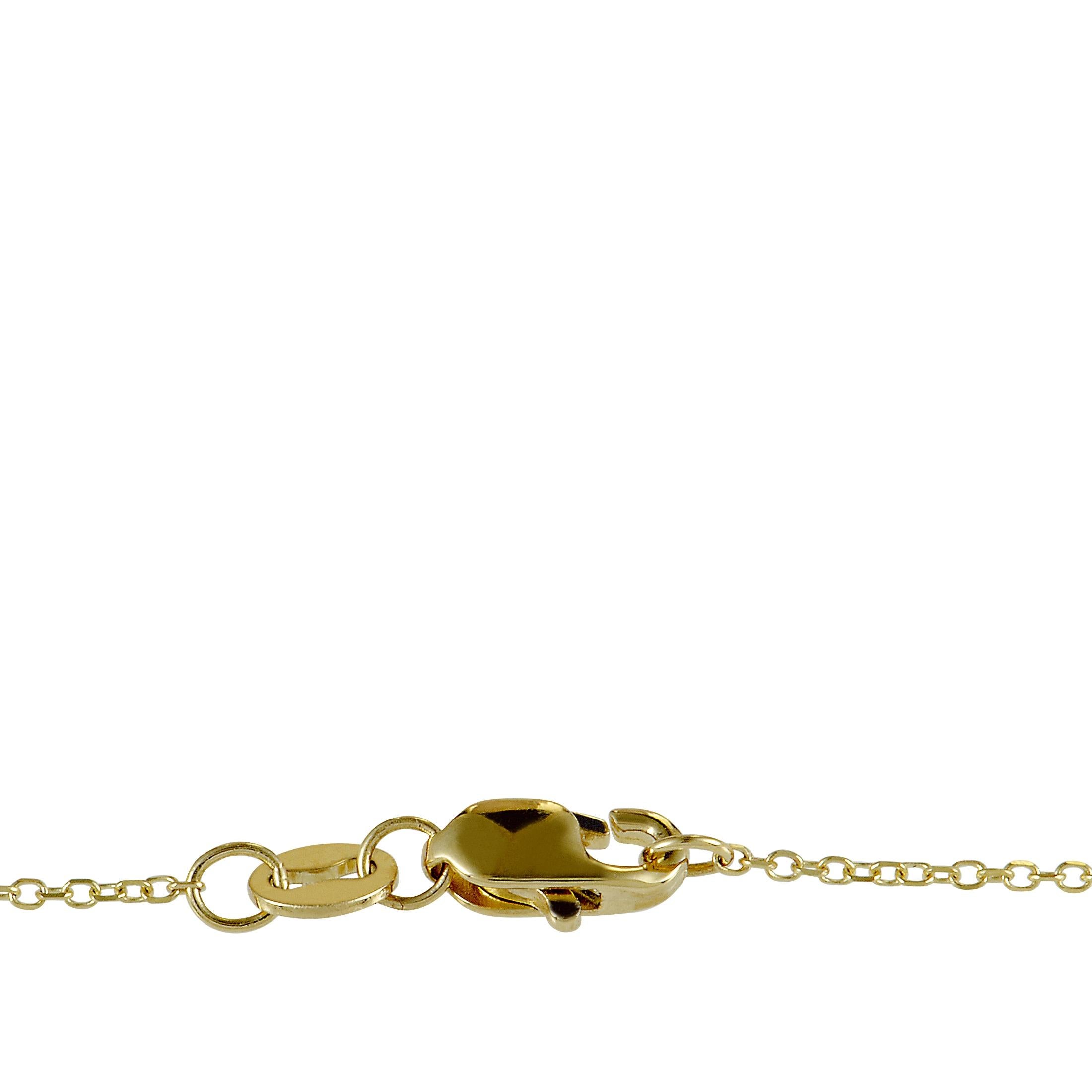 Round Cut LB Exclusive 18 Karat Yellow Gold and Diamond Pendant Necklace