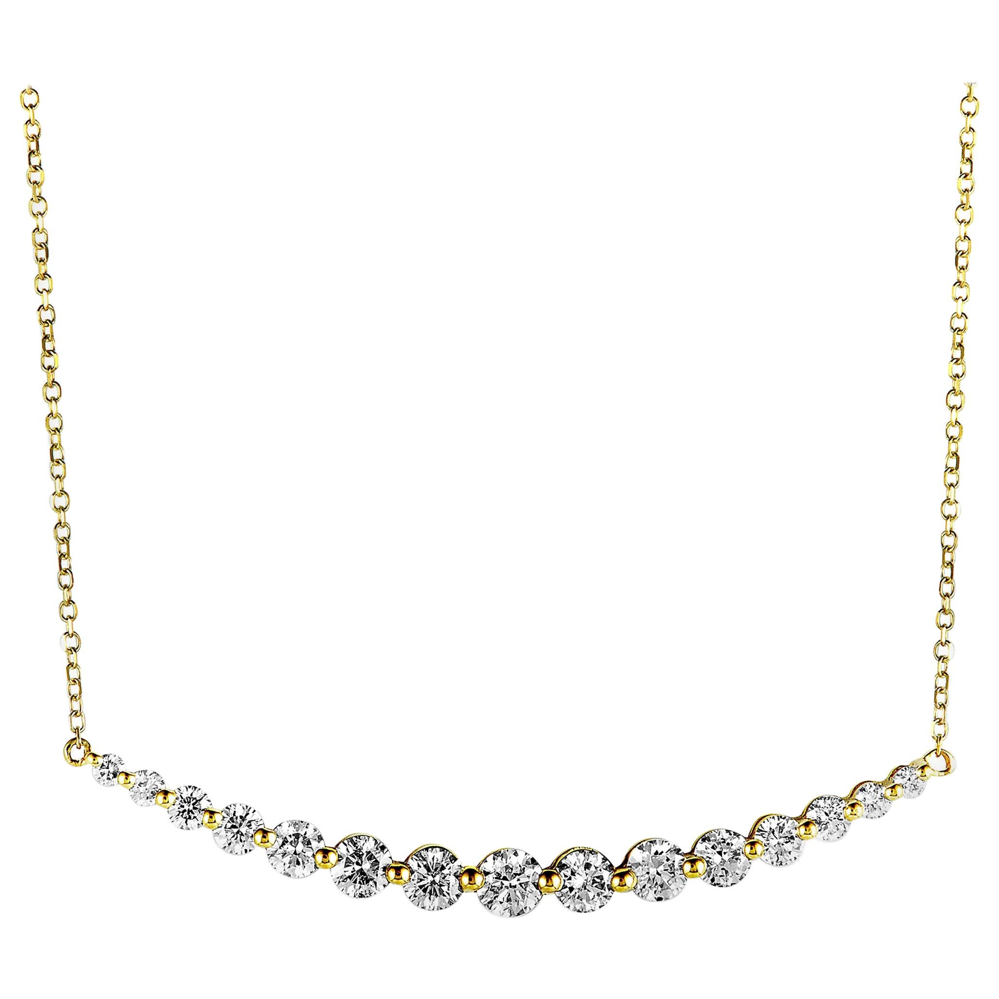 LB Exclusive 18 Karat Yellow Gold and Diamond Pendant Necklace
