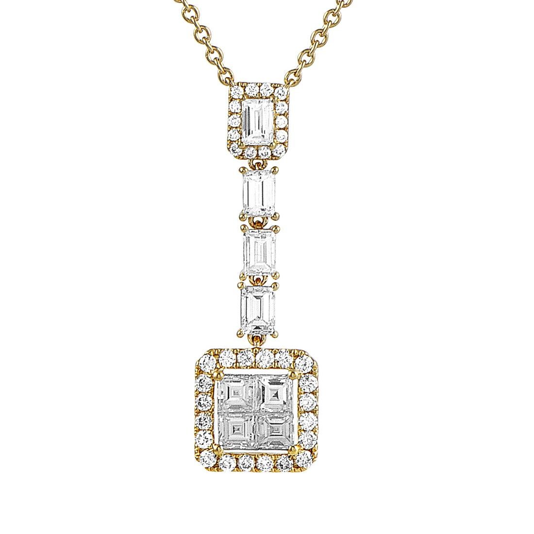 LB Exclusive 18 Karat Yellow Gold Diamond Pendant Necklace In New Condition In Southampton, PA