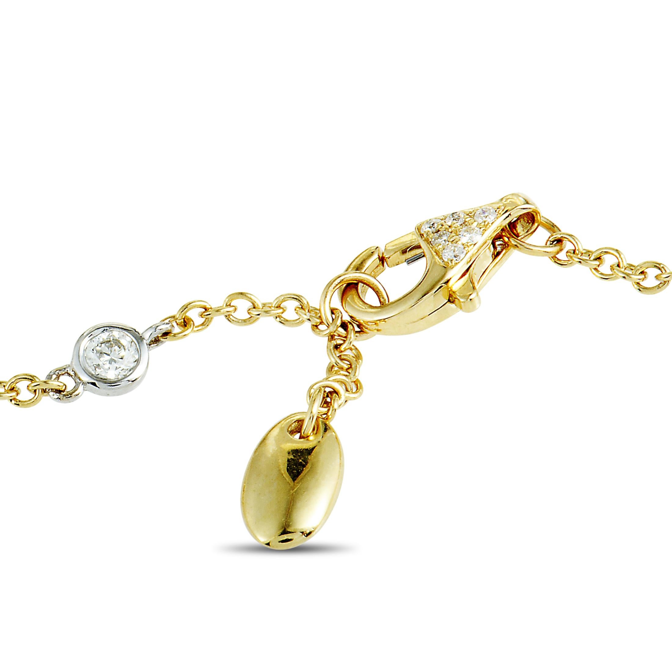Women's LB Exclusive 18 Karat Gold and Round and Marquise Diamonds Long Sautoir Necklace