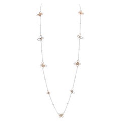 LB Exclusive Collier long papillon en or rose et blanc 18 carats avec 5,0 carats de diamants
