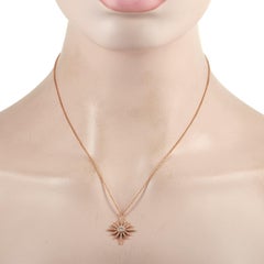LB Exclusive 18K Rose Gold 0.40 ct Diamond Starburst Necklace