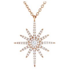 LB Exclusive Collier étoile en or rose 18 carats avec diamants de 0,40 carat