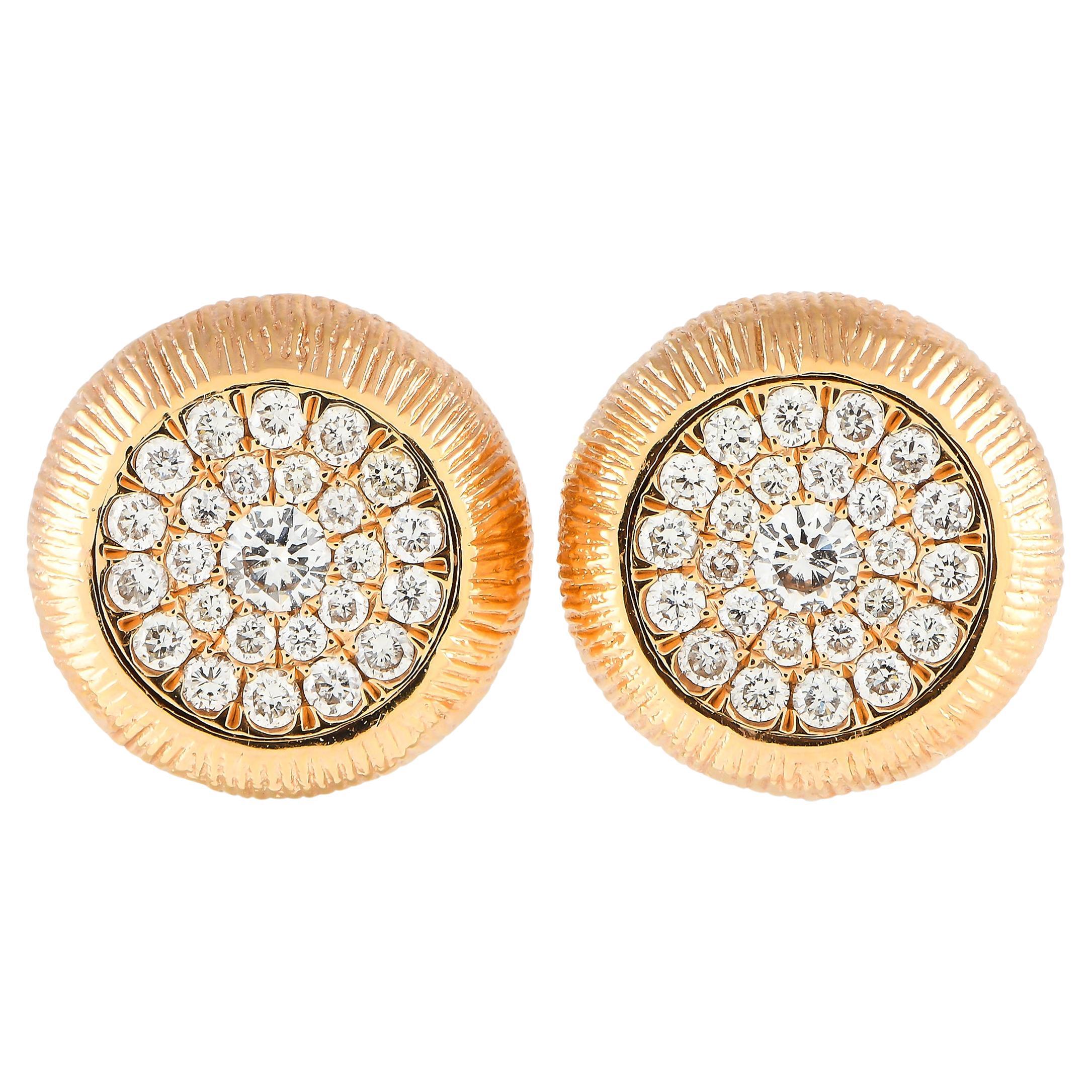 LB Exclusive 18K Rose Gold 0.50ct Diamond Earrings For Sale