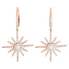 LB Exclusive 18K Rose Gold 0.60 Ct Diamond Starburst Earrings