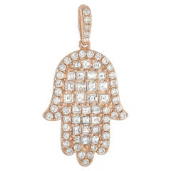 LB Exclusive 18K Rose Gold 0.90 Ct Diamond Hamsa Pendant