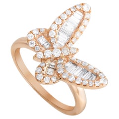LB Exclusive 18K Rose Gold 1.00 Ct Diamond Butterfly Ring