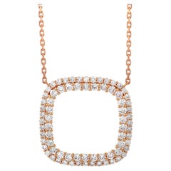 LB Exclusive 18K Rose Gold 1.10 ct Diamond Square Pendant Necklace