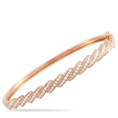gold and diamond bangles designs LB Exclusive 18K Rose Gold 1.11 ct Diamond Bangle Bracelet