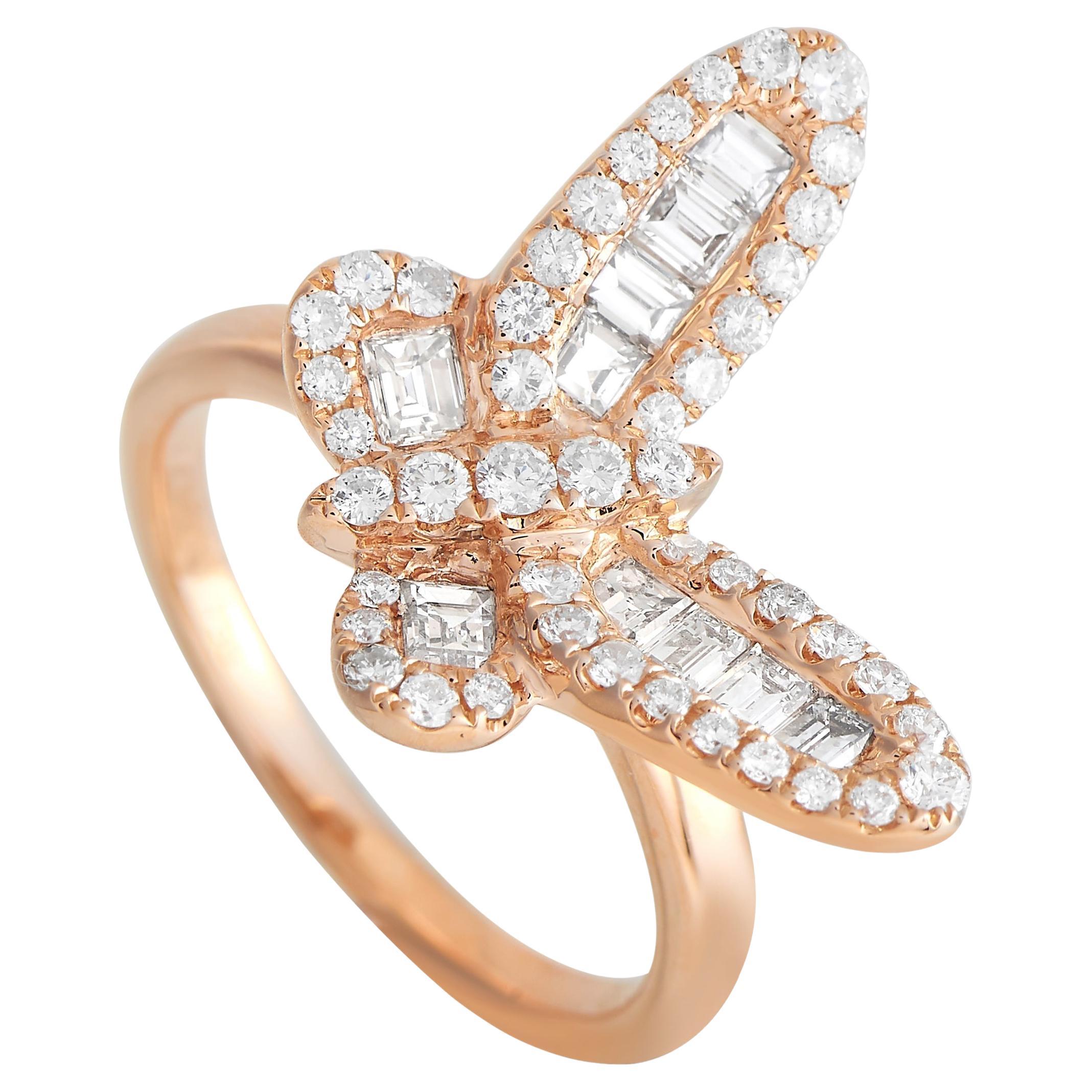 LB Exclusive 18K Rose Gold 0.62 ct Diamond Ring For Sale at 1stDibs