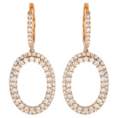 LB Exclusive 18K Rose Gold 1.40ct Diamond Drop Earrings