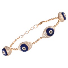 LB Exclusive 18K Rose Gold 1.40ct Diamond Evil Eye Bracelet LB Exclusive 18K Rose Gold 1.40ct Diamond Evil Eye Bracelet