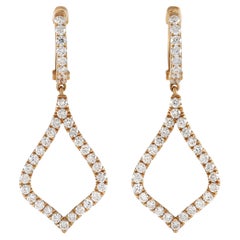 LB Exclusive 18K Rose Gold 1.58 ct Diamond Dangle Earrings