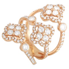 LB Exclusive 18K Rose Gold 2.00 ct Diamond 3-Flower Split Ring