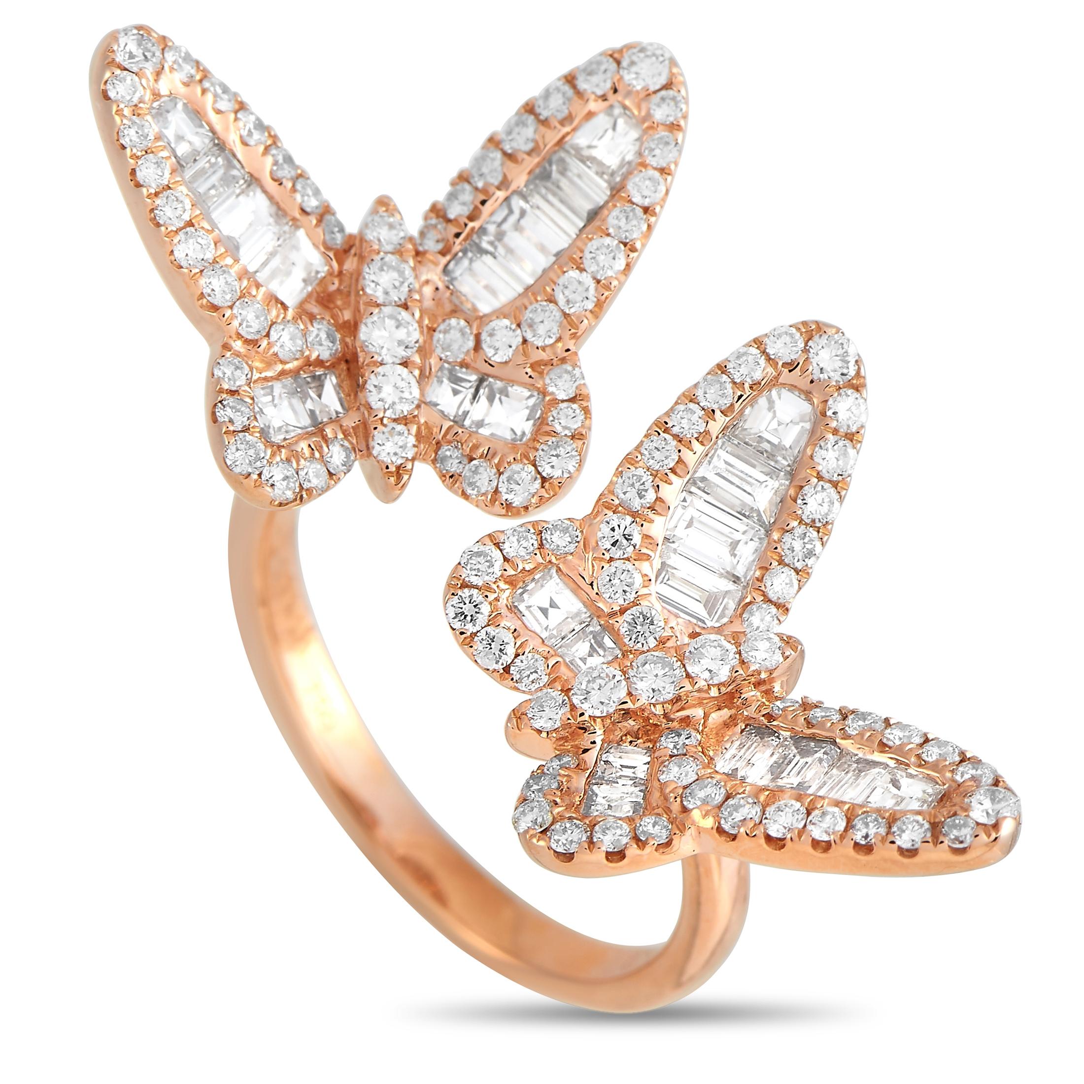 butterfly ring rose gold