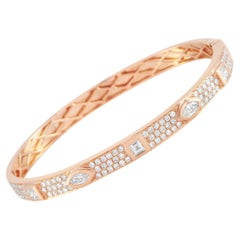 LB Exclusive 18K Rose Gold 2.38 ct Diamond Bangle Bracelet