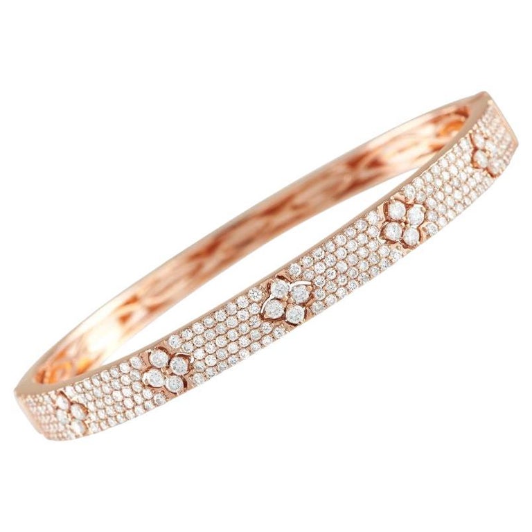 LB Exclusive 18k Rose Gold 2.42ct Diamond Bangle Bracelet For Sale at ...