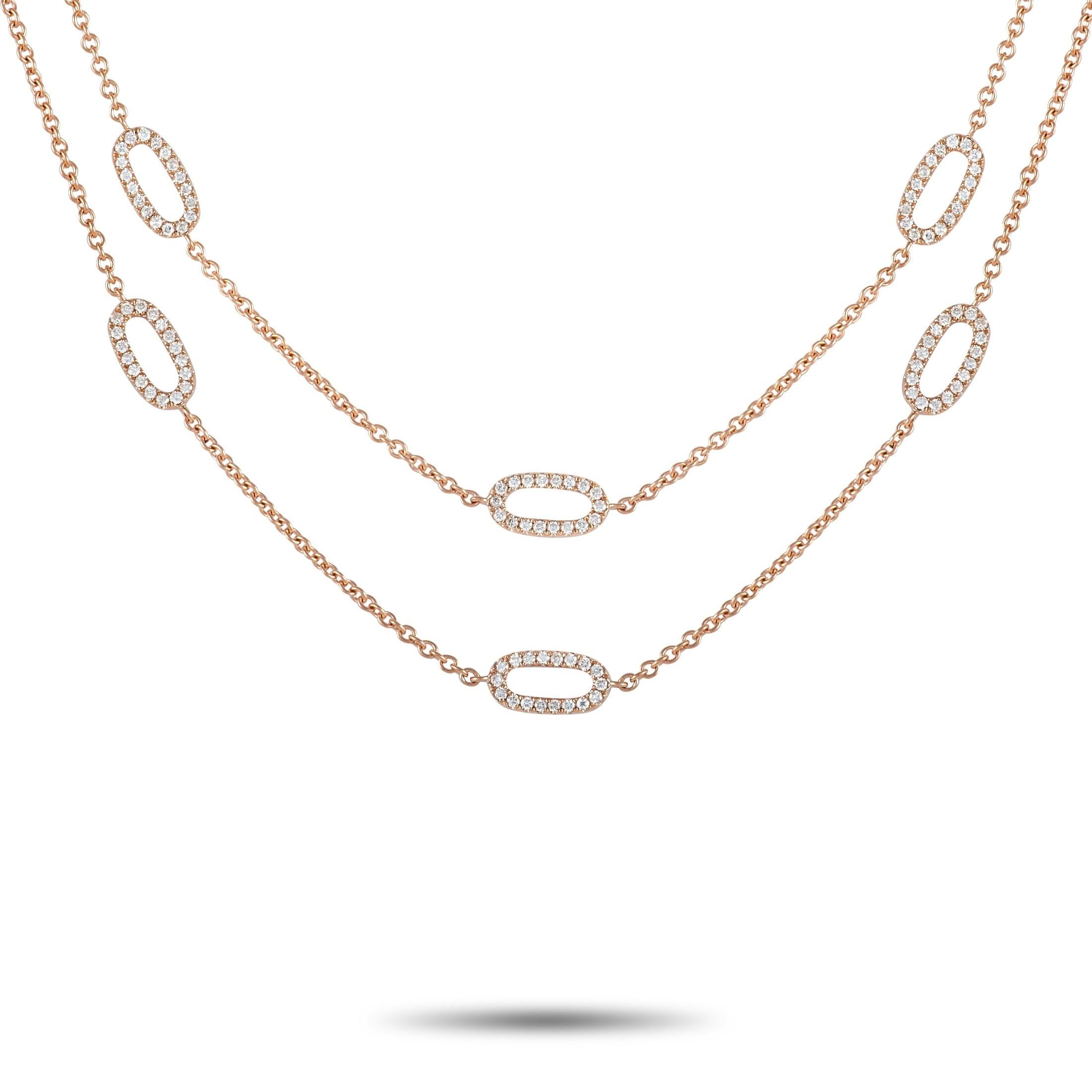 LB Exklusive Halskette, 18 Karat Roségold 3,27 Karat Diamant im Zustand „Neu“ in Southampton, PA