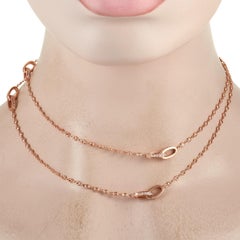 LB Exclusive 18K Rose Gold 3.90 Ct Diamond Interlocking Link Necklace