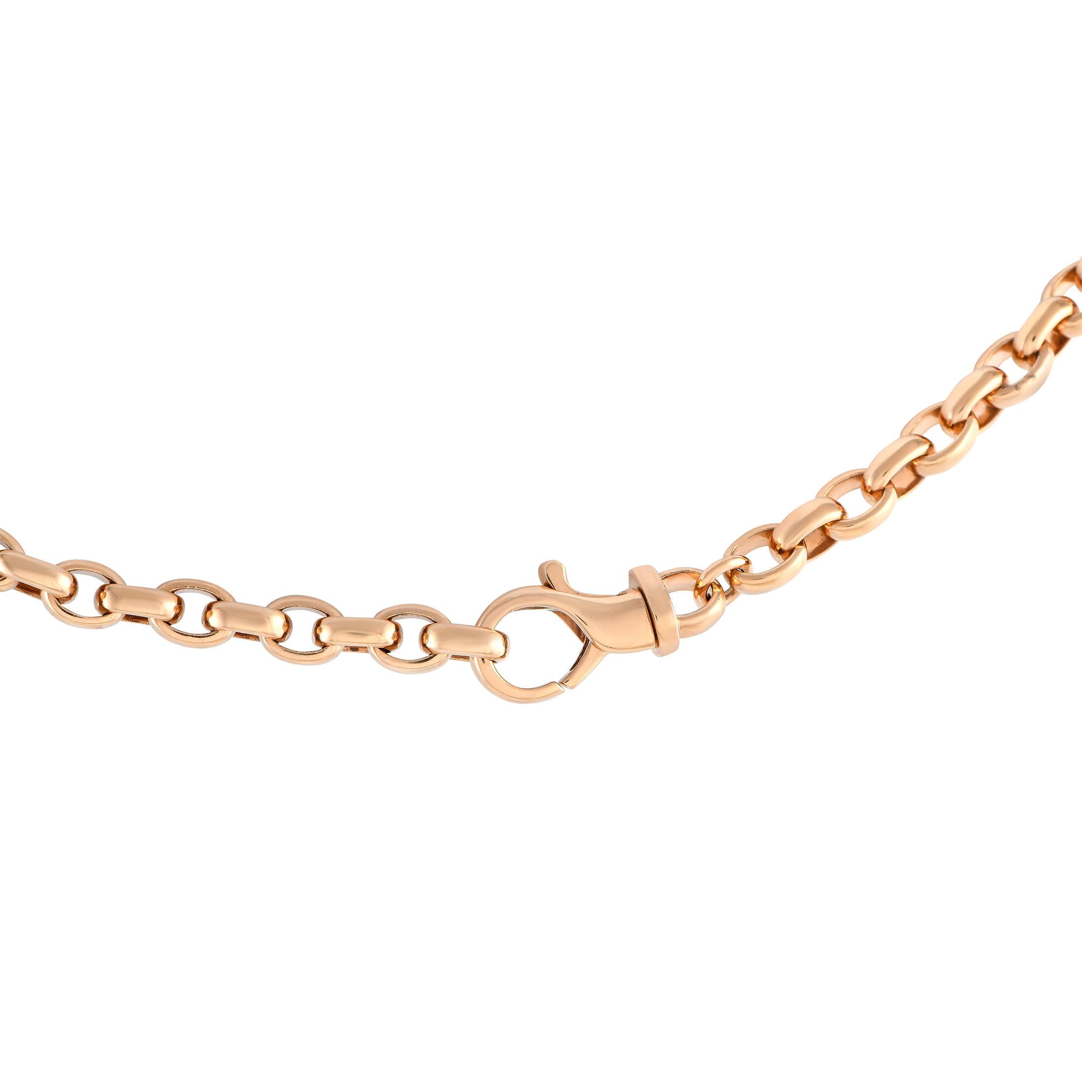 Round Cut LB Exclusive 18K Rose Gold 5.40ct Diamond Necklace For Sale