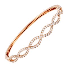LB Exclusive 18 Karat Rose Gold Diamond Bangle Bracelet