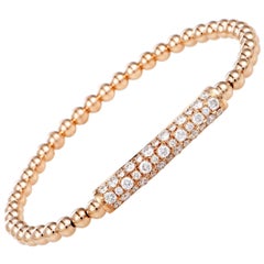 LB Exclusive 18 Karat Rose Gold Diamond Beads Bangle Bracelet