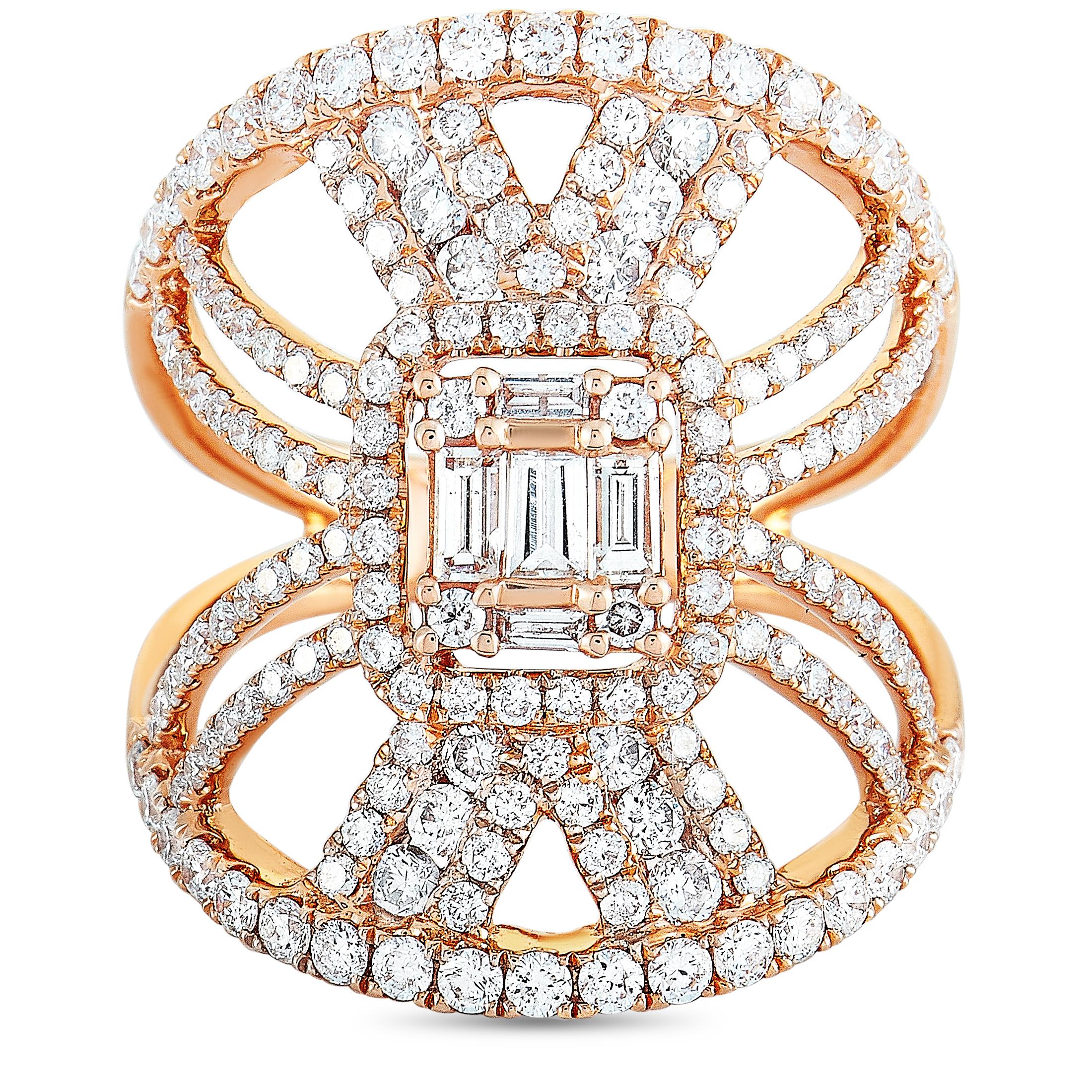 LB Exclusive 18 Karat Rose Gold Diamond Cocktail Ring 2