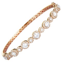LB Exclusive 18 Karat Rose Gold Diamond Round Bangle Bracelet