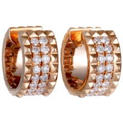 LB Exclusive 18 Karat Rose Gold Full Diamond Hoop Earrings